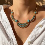 Gold necklace with turquoise, 1950s