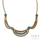 Gold necklace with turquoise, 1950s