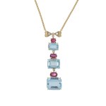 Necklace with topazes and rubies, 20th century