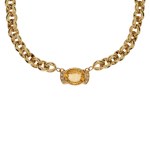 Gold necklace with citrine, Italy, Arezzo, 1970s-80s