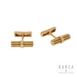 Cufflinks in the form of a stylized naval cord, France, circa 1950