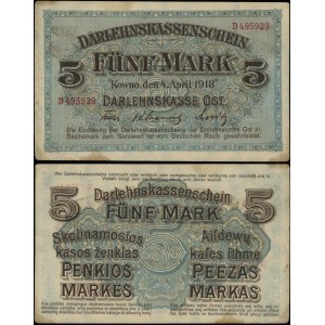 Poland, 5 marks, 4.04.1918, Kaunas, D