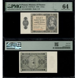 Poland, 1 zloty, 1.10.1938, IG
