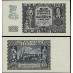 Poland, 20 zlotys, 1.03.1940, K