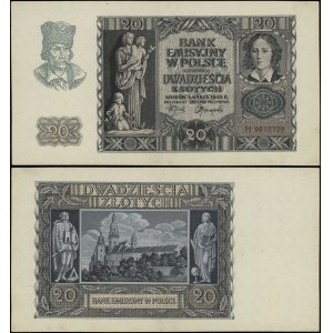 Poland, 20 zlotys, 1.03.1940, H