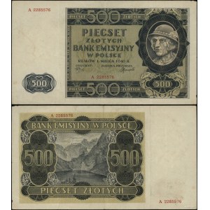 Poland, 500 zlotych, 1.03.1940, A