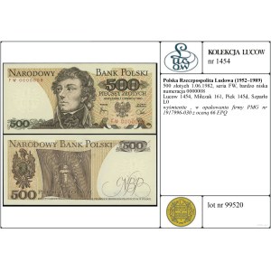 Polonia, 500 zloty, 1.06.1982, FW - numero 8 !