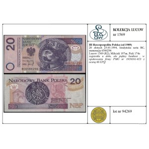 Polonia, 20 zloty, 25.03.1994, BC