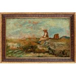 ANTONIO FONTANESI (Reggio nell'Emilia 1818 - Turín 1882), Náčrt obrazu L' attesa