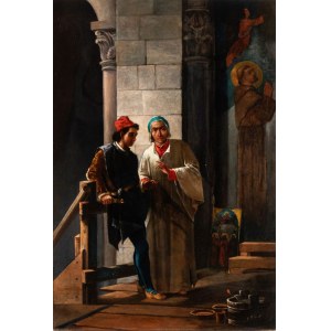 STEFANO USSI (Firenze 1822 - 1901), Scene in a painter's studio