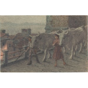 GIOVANNI BATTISTA CREMA (Ferrara 1883 - Roma 1964), Sketch for Una sera nel Lazio