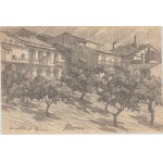 GIOVANNI BATTISTA CREMA (Ferrara 1883 - Roma 1964), A courtyard in Agnone