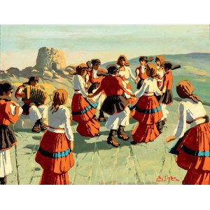 SALVATORE IBBA (Sardegna XX secolo), Dance in traditional Sardinian costumes