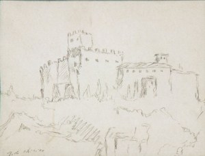 GIORGIO DE CHIRICO (Volo 1888 - Roma 1978), Landscape with castle, Late 1950