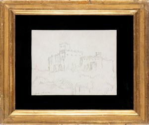GIORGIO DE CHIRICO (Volo 1888 - Roma 1978), Landscape with castle, Late 1950