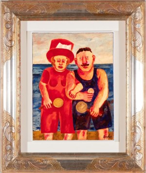 FRANZ BORGHESE (Roma 1941 - 2005), A couple of bathers