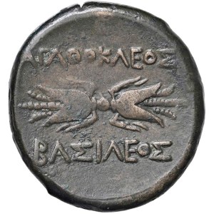 Greek Coins - § SICILIA Siracusa Agatloche (317-289 a.C.) AE - D/ Arte...
