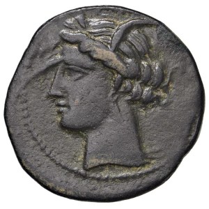 Greek Coins - § SICILIA Monete puniche (300/290-260 a.C.) AE - D/ Test...