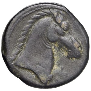 Greek Coins - § SICILIA Monete puniche (300/290-260 a.C.) AE - D/ Test...