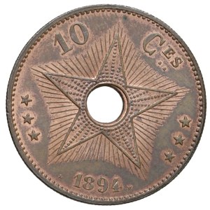 Foreign Coins - CONGO Leopoldo II (1865-1909) 10 Centesimi 1894 - KM 4...
