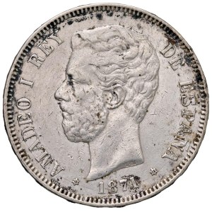 Foreign Coins - SPAGNA Amedeo I (1871-1873) 5 Pesetas 1871 (18-75) - K...