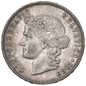 Foreign Coins - * SVIZZERA (1848-) 5 Franchi 1889 B - KM 34 AG (g 24,9...