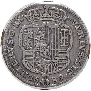 Italian Mints - NAPOLI Carlo II d'Asburgo (1674-1700) Tarì 1689 con HI...