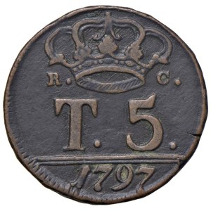 Italian Mints - NAPOLI Ferdinando IV di Borbone (1759-1799) 5 Tornesi ...