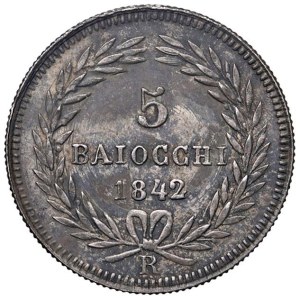 Papal coins - Gregory XVI (1831-1846) 5 Baiocchi 1842 An. XII - Munt....