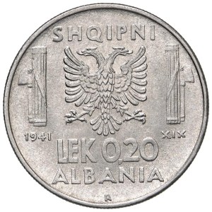 Savoy - Victor Emmanuel III Albania (1900-1943) 0.20 Lek 1941 An. XI...