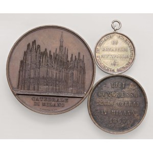 Lots - LOT MILAN MEDALS 3 Medals. Award 1858 Stabilimento Priv...