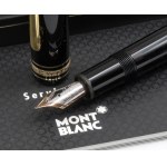 Pens - MONTBLANC- Fountain pen - Black resin body and cap...