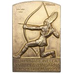 Sweden Gilt Silver Prize Plaquette 1929 - International Shooting Competition in Stockholm