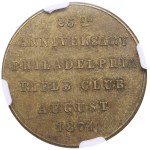 USA (Philadelphia) Brass Medal (Jeton) 1871 - 25th Anniversary of the Philadelphia Rifle Club - NGC MS 62