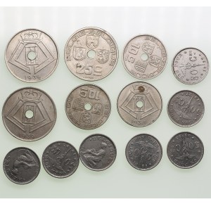 Gruppe von Münzen: Belgien 1923-1939 (13)
