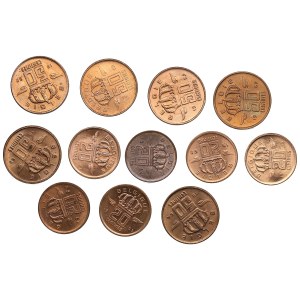 Gruppe von Münzen: Belgien 20, 50 Centimes - Baudouin I (1951-1993) (12)