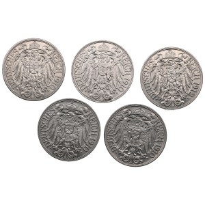 Deutschland, Kaiserreich 25 Pfennig 1910, 1912 - Wilhelm II (1888-1918) (5)