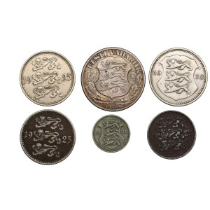 Groupe de pièces : Estonie 1922-1936 (6)
