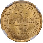 Russia (St. Petersburg mint) 5 Roubles 1876 СПБ-HI - Alexander II (1855-1881) - NGC MS 62