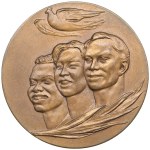 Russia (USSR, Moscow mint) Bronze (Tombac) Medal 1960 - 15 Years of the World Federation of Democratic Youth