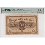 Latvia 25 Rubli 1919 - SPECIMEN - PMG 58 Choice About Unc