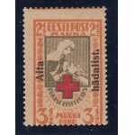 Estonia Red Cross stamp 2 1/2 Marka / 3 1/2 Marka with Aita hädalist overprint 1923 - Perforated - Signed by K. Kokk