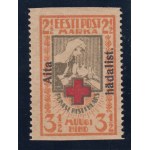 Estonia Red Cross stamp 2 1/2 Marka / 3 1/2 Marka with Aita hädalist overprint 1923 - Vertically Perforated - Signed by K. Kokk
