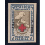 Estonia Red Cross stamp 5 Marka / 7 Marka with Aita hädalist overprint 1923 - Imperforate - Signed by K. Kokk