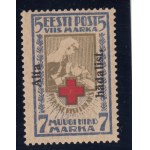 Estonia Red Cross stamp 5 Marka / 7 Marka with Aita hädalist overprint 1923 - Perforated - Signed by K. Kokk