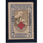 Estonia Red Cross stamp 5 Marka / 7 Marka with Aita hädalist overprint 1923 - Vertically Perforated - Signed by K. Kokk