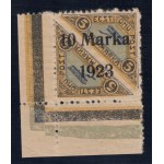 Estonia stamp airmail 5+5 Marka with 10 Marka 1923 overprint - "Päevaleht" Perforation