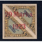 Estonia stamp airmail 5+5 Marka with 20 Marka 1923 overprint - Imperforated