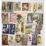 Group of Postcards with Stamps: Mostly Estonia - Holiday Greetings, Eastern, Birthday wishes etc (51)