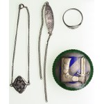 Set of Silver Finnish Badge, Pendant, Bracelet, and Ring (First part of 20th c.) (4)